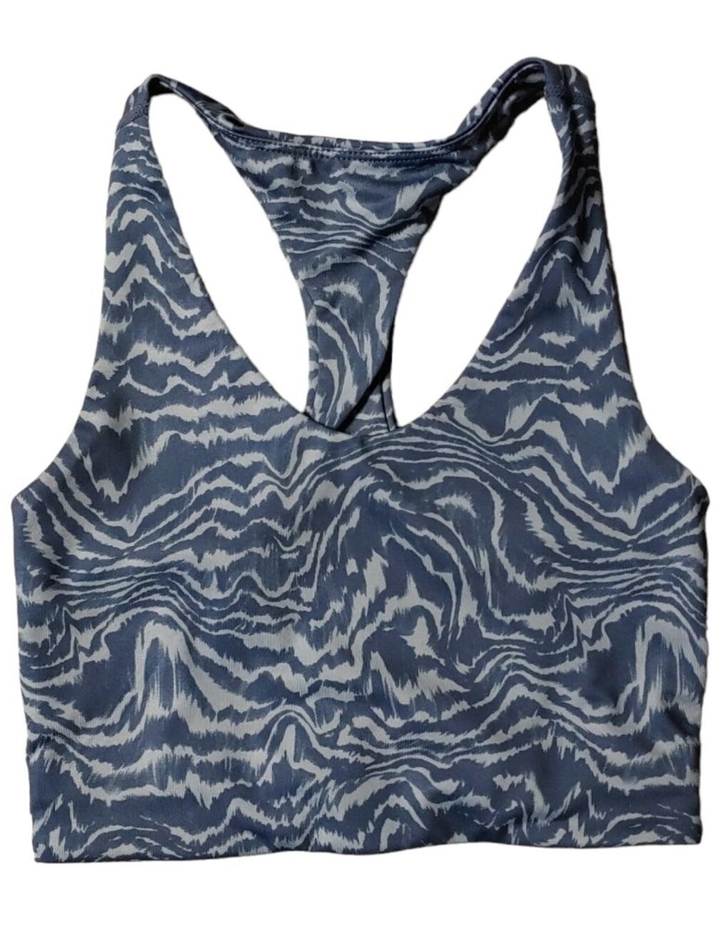 Z By Zella Sports Bra Womens XS Blue Animal Swirl Wireless Racerback Active